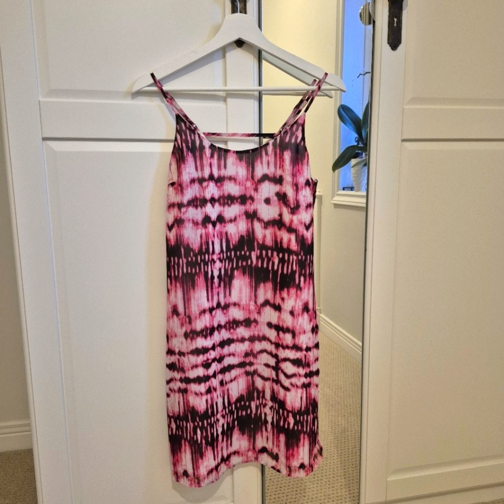 Decree Pink Tie Dye Slip Dress Small